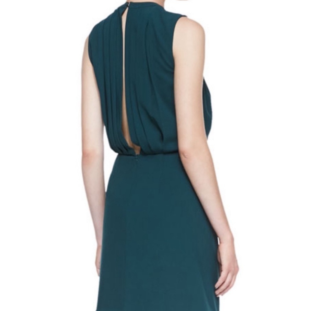 L’agence Size 8 Forest Green Sleeveless Open Back Draped Dress - Picture 2 of 7